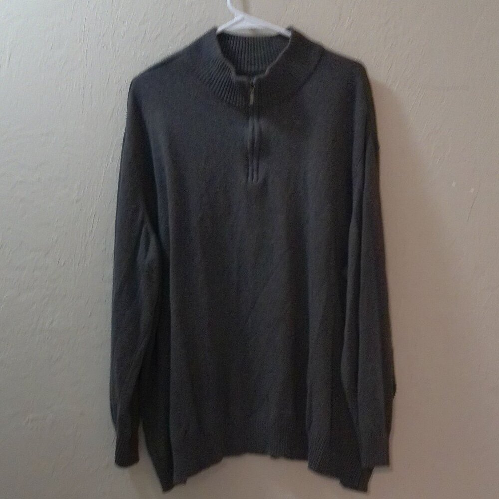 John Ashford Men’s 3XB Gray Quarter Zip Sweater – Big & Tall Pullover Knit